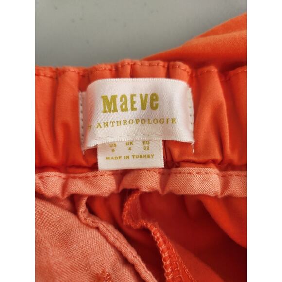 NWOT Anthropologie Maeve Slouchy Wide-Leg Trousers Size 0 Bright Orange #8D401 - Picture 10 of 13